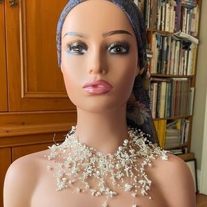 Elegant Pearl-Inspired Beaded Cascade Necklace